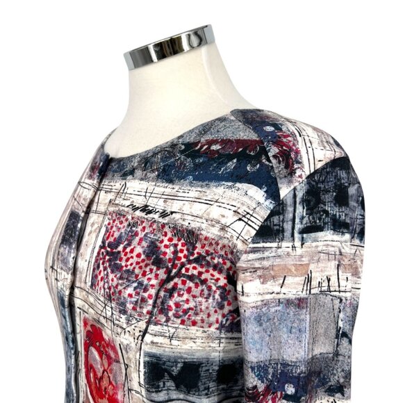 Aventures Des Toiles Abstract Patterned Cotton Cardigan Knit Top Size 38 US 8 - Picture 4 of 12